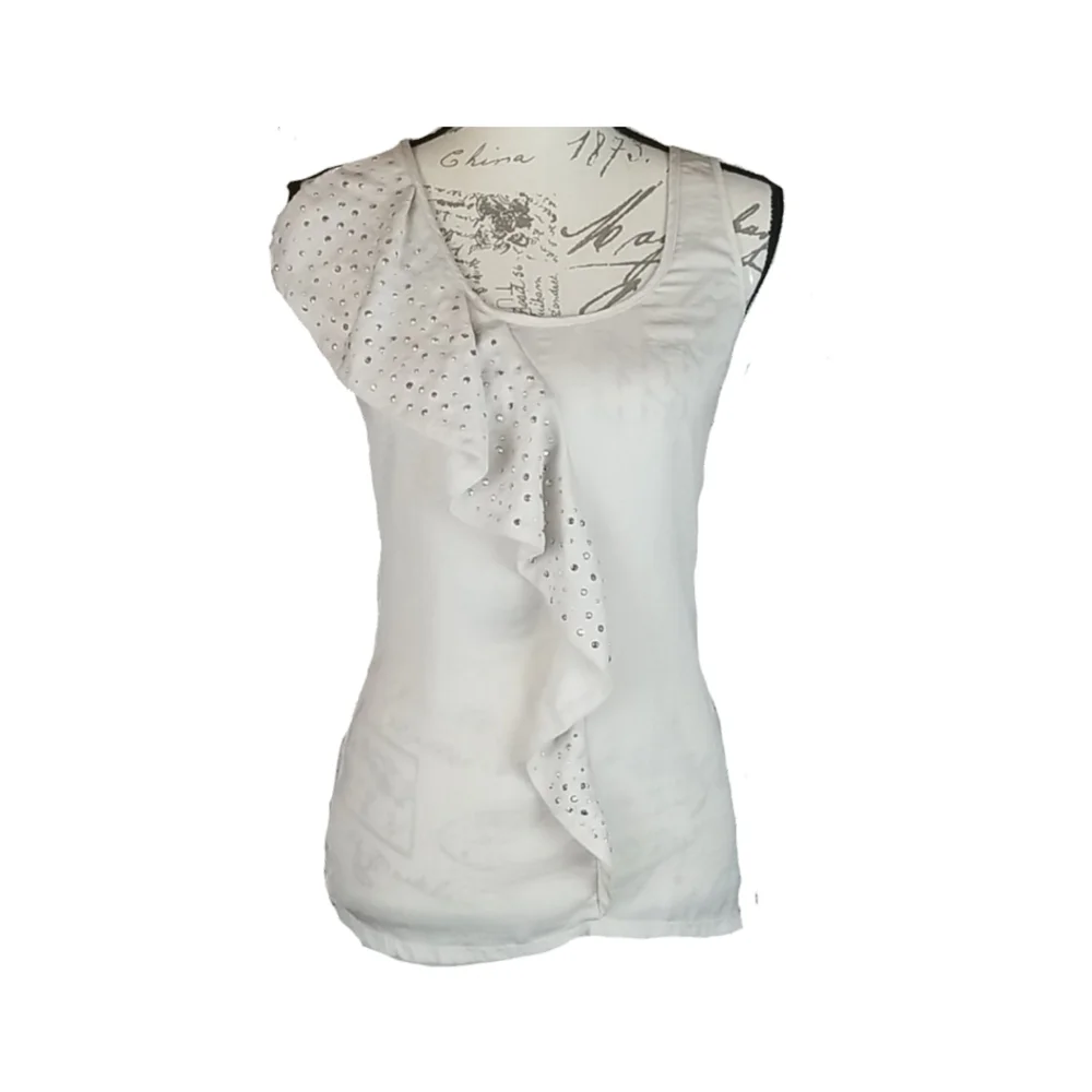 Metallic Studded Armani Exchange Sleeveless Blouse, S/P - Picture 8 of 8